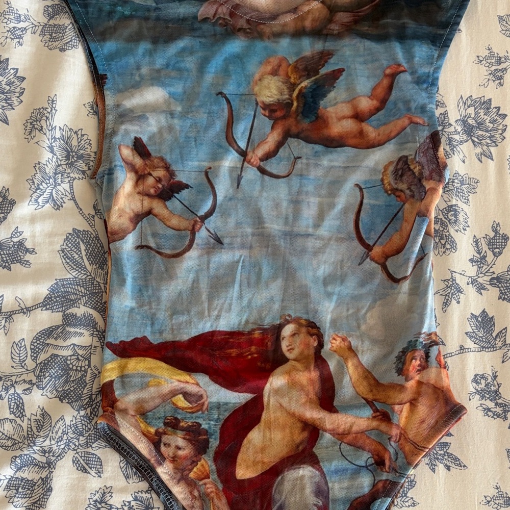 Zara Multicolor Angel Print Top - Picture 3 of 5